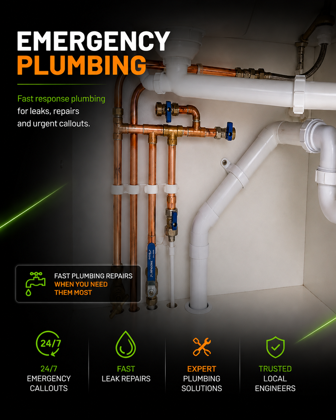 Emergency plumbing services in Kent